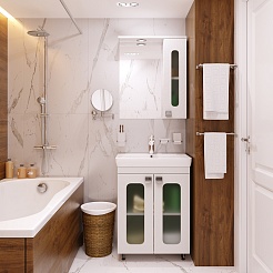 Misty Зеркальный шкаф Урал 50 R белый – фотография-4